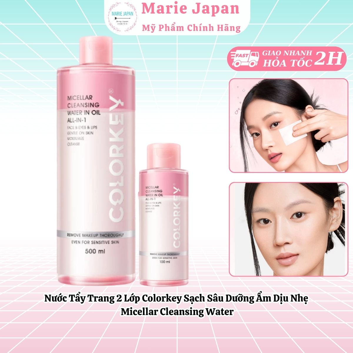 Nước Tẩy Trang 2 Lớp Colorkey Sạch Sâu Dưỡng Ẩm Dịu Nhẹ  Micellar Cleansing Water