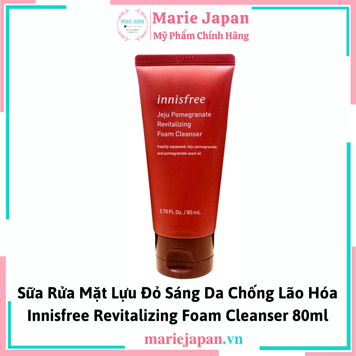 Sữa Rửa Mặt Lựu Đỏ Innisfree Revitalizing Foam Cleanser 80ml