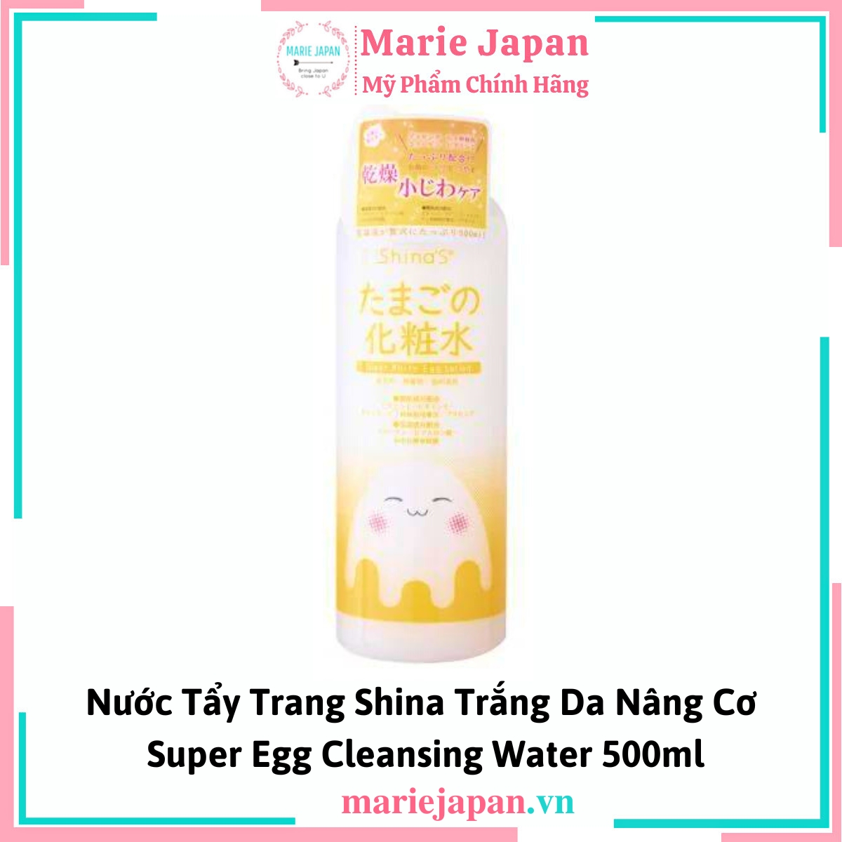 Nước Tẩy Trang Shinas Super White Egg Cleansing Water Chai 500ml
