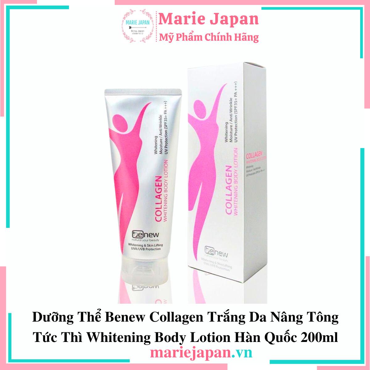 Dưỡng Thể Benew Collagen Whitening Body Lotion Tuýp 200ml