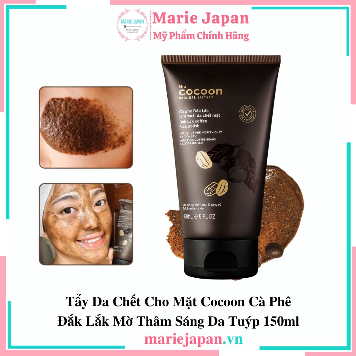 Tẩy TBC Mặt Cocoon Cà Phê Đắk Lắsk Tuýp 150ml