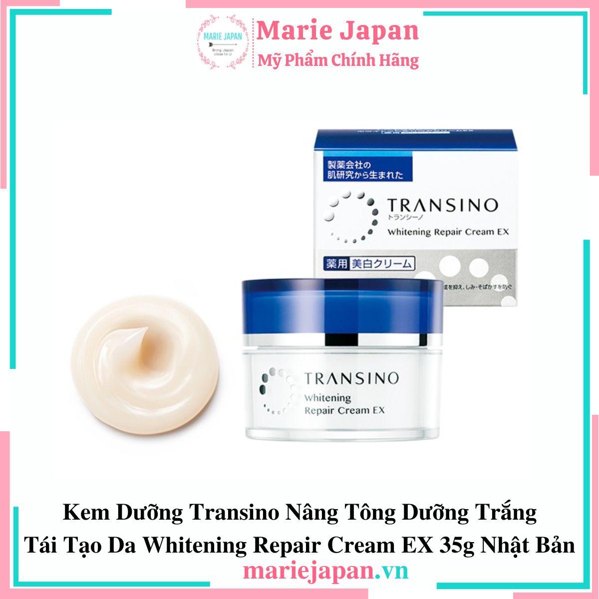 Kem Dưỡng Transino Nâng Tông Dưỡng Trắng Tái Tạo Da Whitening Repair Cream EX 35g Nhật Bản