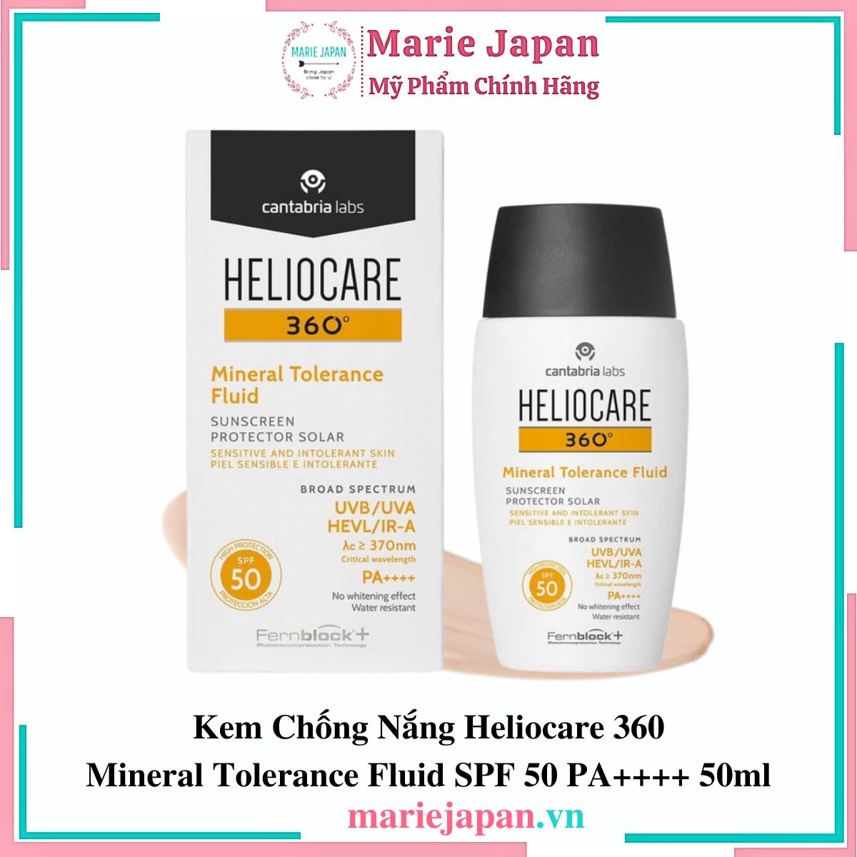 Kem Chống Nắng Heliocare 360 Mineral Tolerance Fluid SPF50 Tuýp 50ml