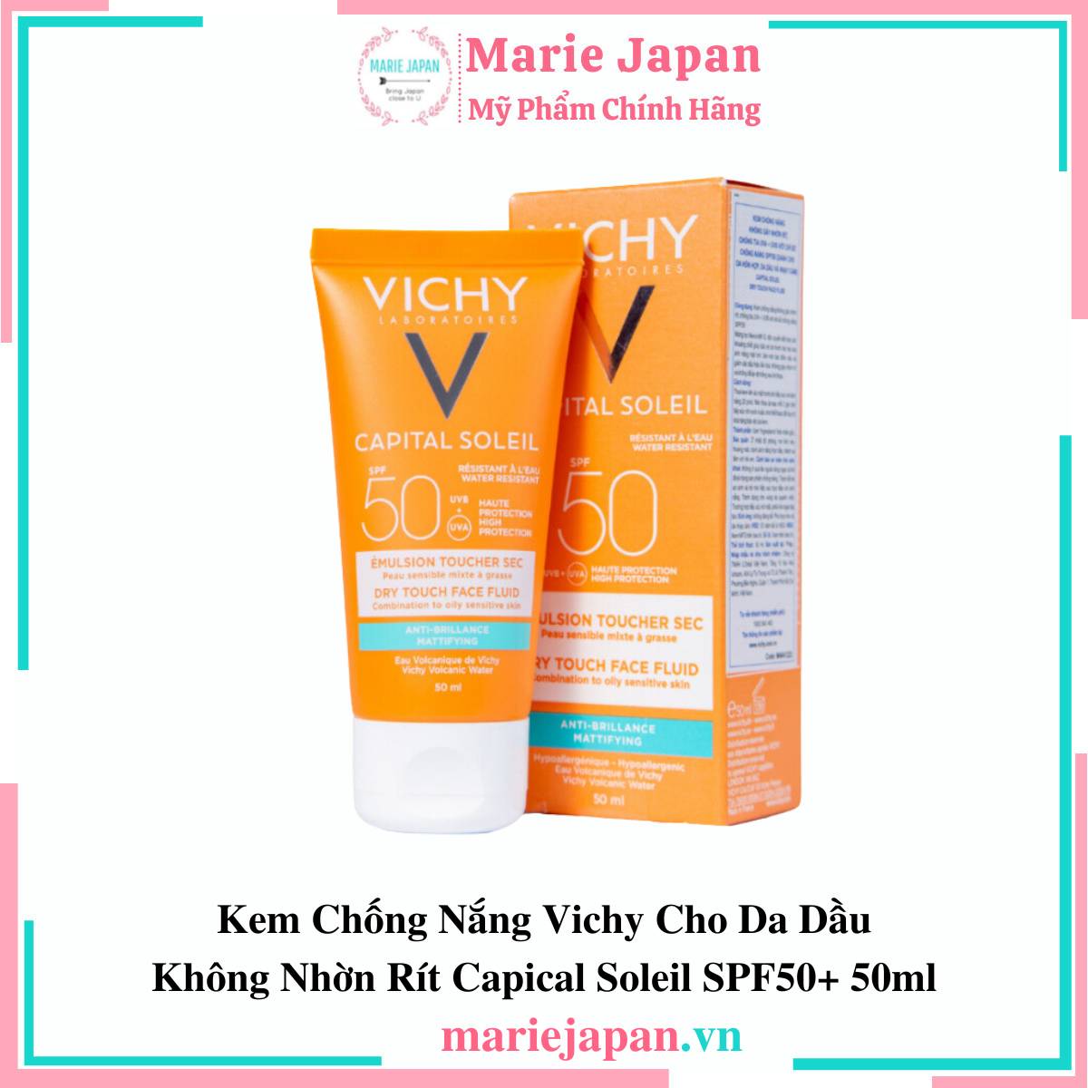Kem Chống Nắng Vichy Cho Da Dầu Không Nhờn Rít Capical Soleil SPF50+ 50ml