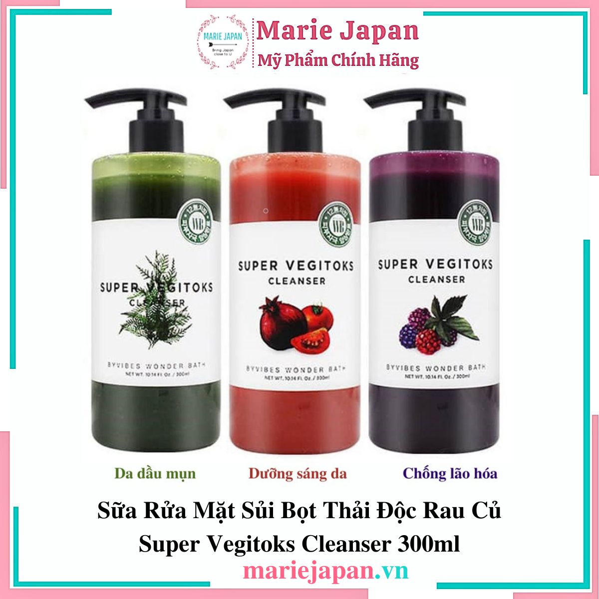 SRM Byvibes WB Super Vegitoks Cleanser - TÍM CHỐNG LÃO HÓA Chai 300ml