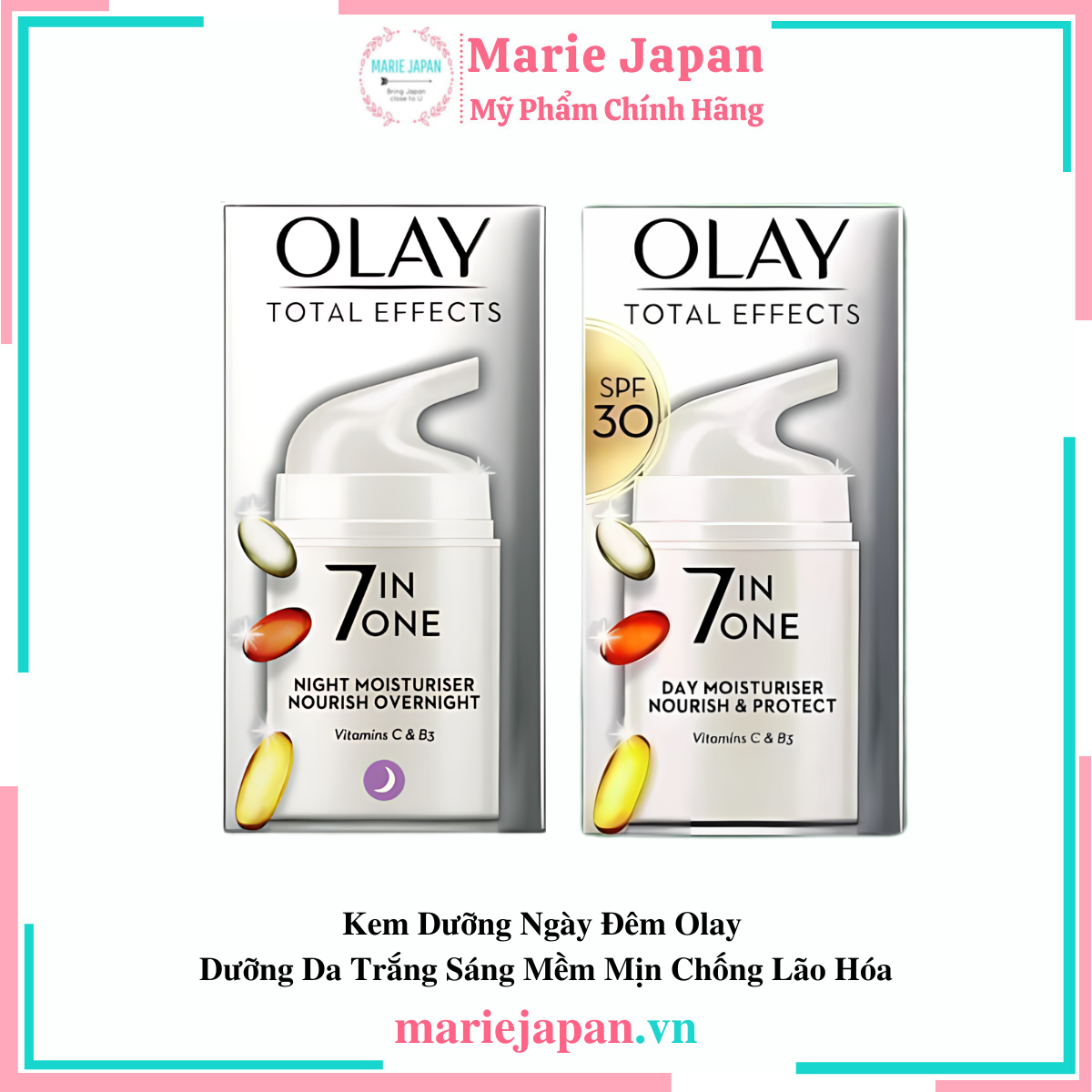 Kem Dưỡng Ngày Đêm Olay Total Effects 7 In 1 Dưỡng Da Trắng Sáng Mềm Mịn Chống Lão Hóa Bản Anh 50ml