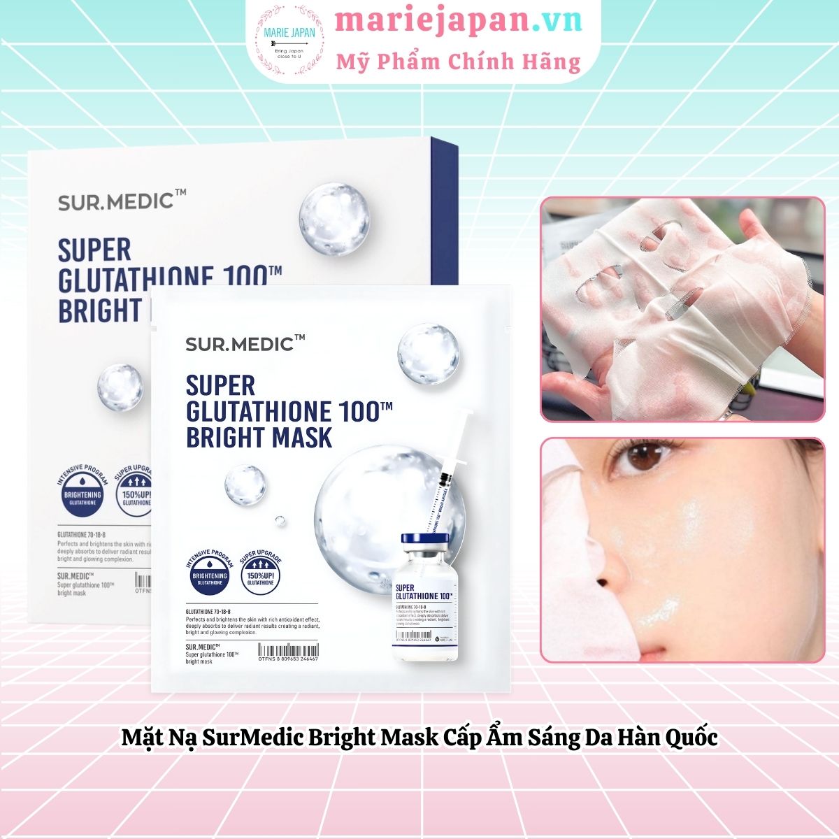 Mặt Nạ SurMedic Super Glutathione 100™ Bright Mask Cấp Ẩm Sáng Da Hàn Quốc