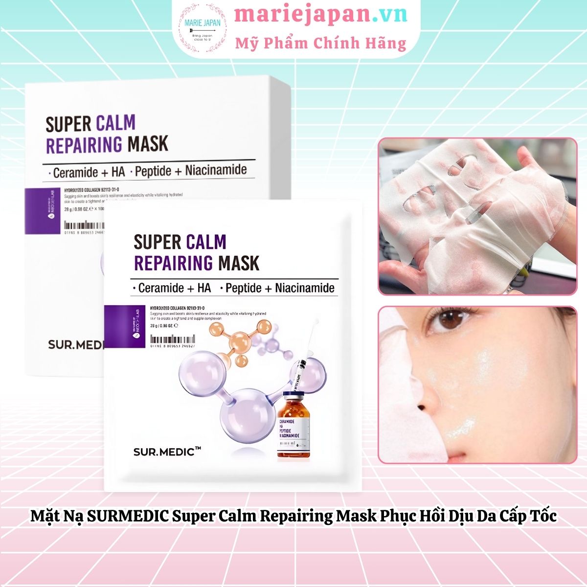 Mặt Nạ SURMEDIC Super Calm Repairing Mask Phục Hồi Dịu Da Cấp Tốc Hàn Quốc 28g