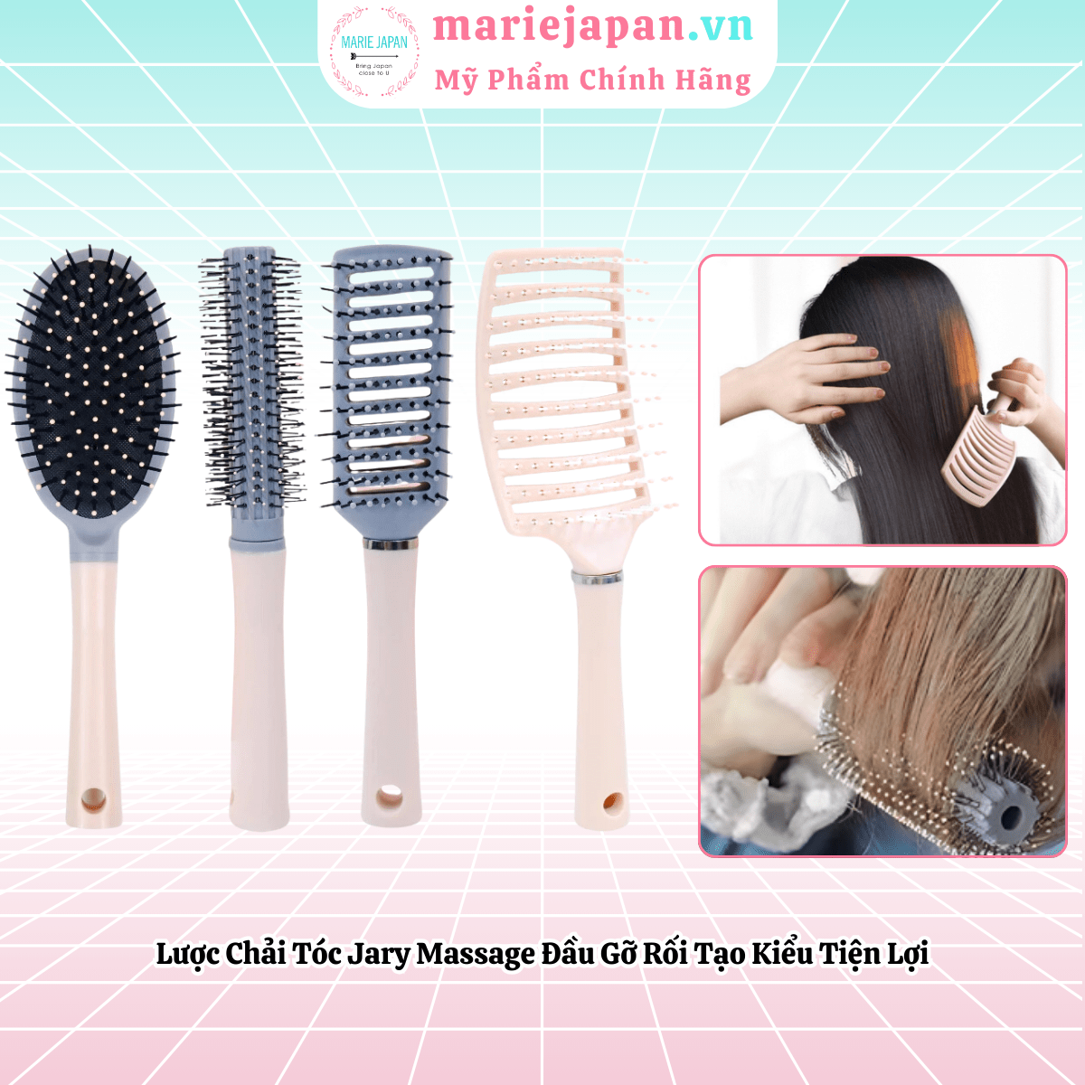 Lược Chải Tóc Jary Massage Gỡ Rối Làm Phồng Tóc Sử Dụng Tiện Lợi
