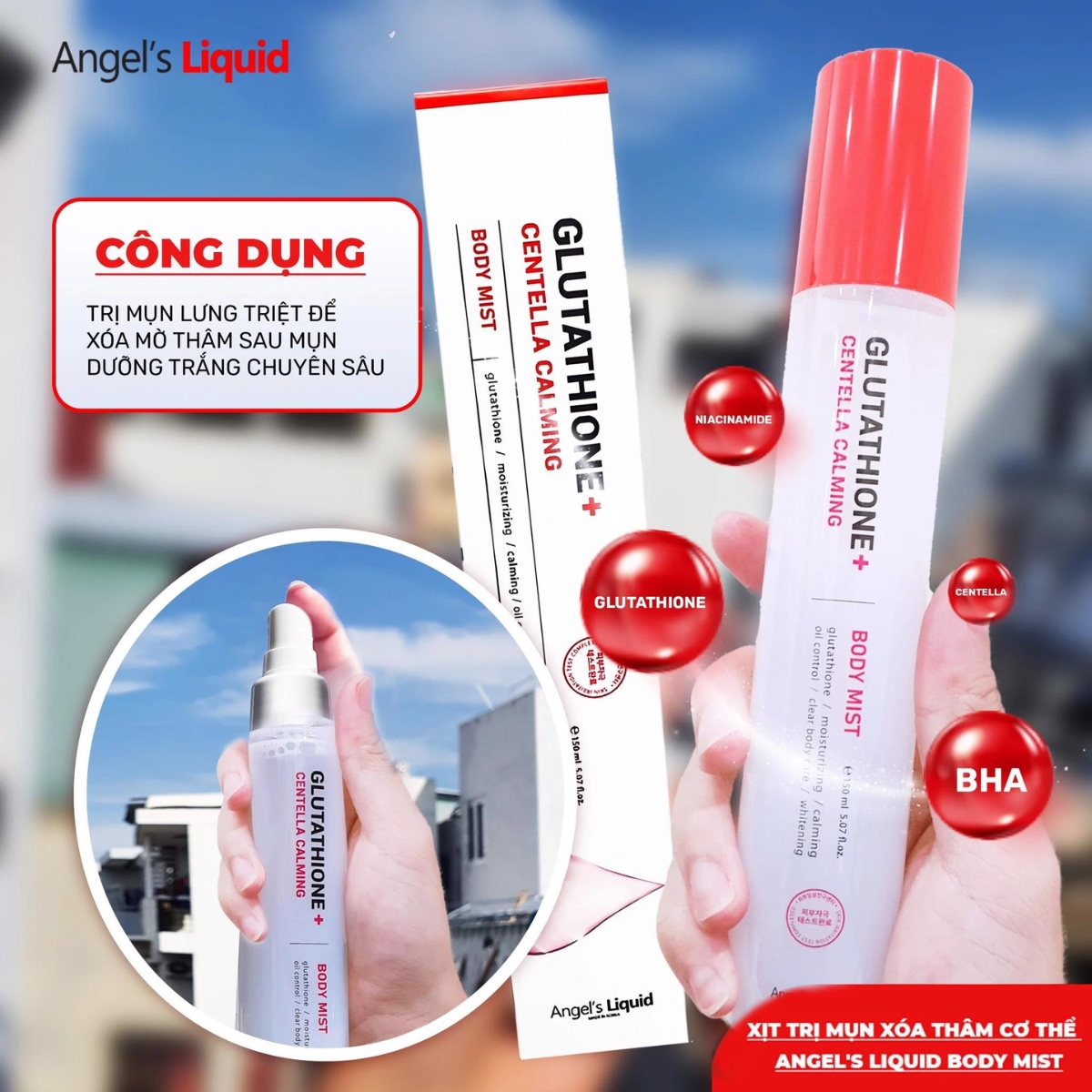 angel's liquid glutathione centella calming body mist Plus 150 ml Damode USA launched with the goal of providing a solution to clear acne A-Derma Cutalgan Hematoma Roll-On 10ml