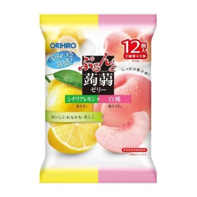 Thạch Orihiro 2 vị chanh + đào trắng (20gx12)