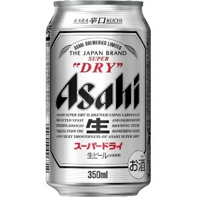 Bia tươi Asahi (Nhật) Super Dry trắng 350ml (lon lẻ)