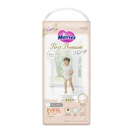 Tã Quần Merries First Premium (hàng Nhật nội địa) CM - Size XL 32+2 Miếng