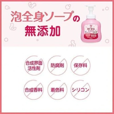 Sữa tắm gội trẻ em dạng bọt Arau Baby chai màu hồng - 450ml