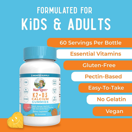Viên uống bổ sung  K2 + D3 Calcium Gummies của MaryRuth Organics - 60v