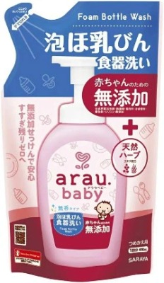 Nước rửa bình sữa Arau Baby túi hồng refill - 450ml