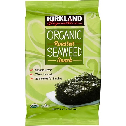 Snack rong biển hữu cơ ăn liền KIRKLAND Organic (hàng Mỹ)  - 17g