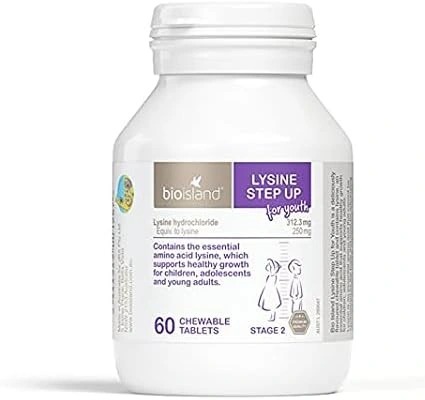 Viên nhai Tăng Chiều Cao Cho Trẻ từ 6 tuổi Bio Island Lysine - 60v