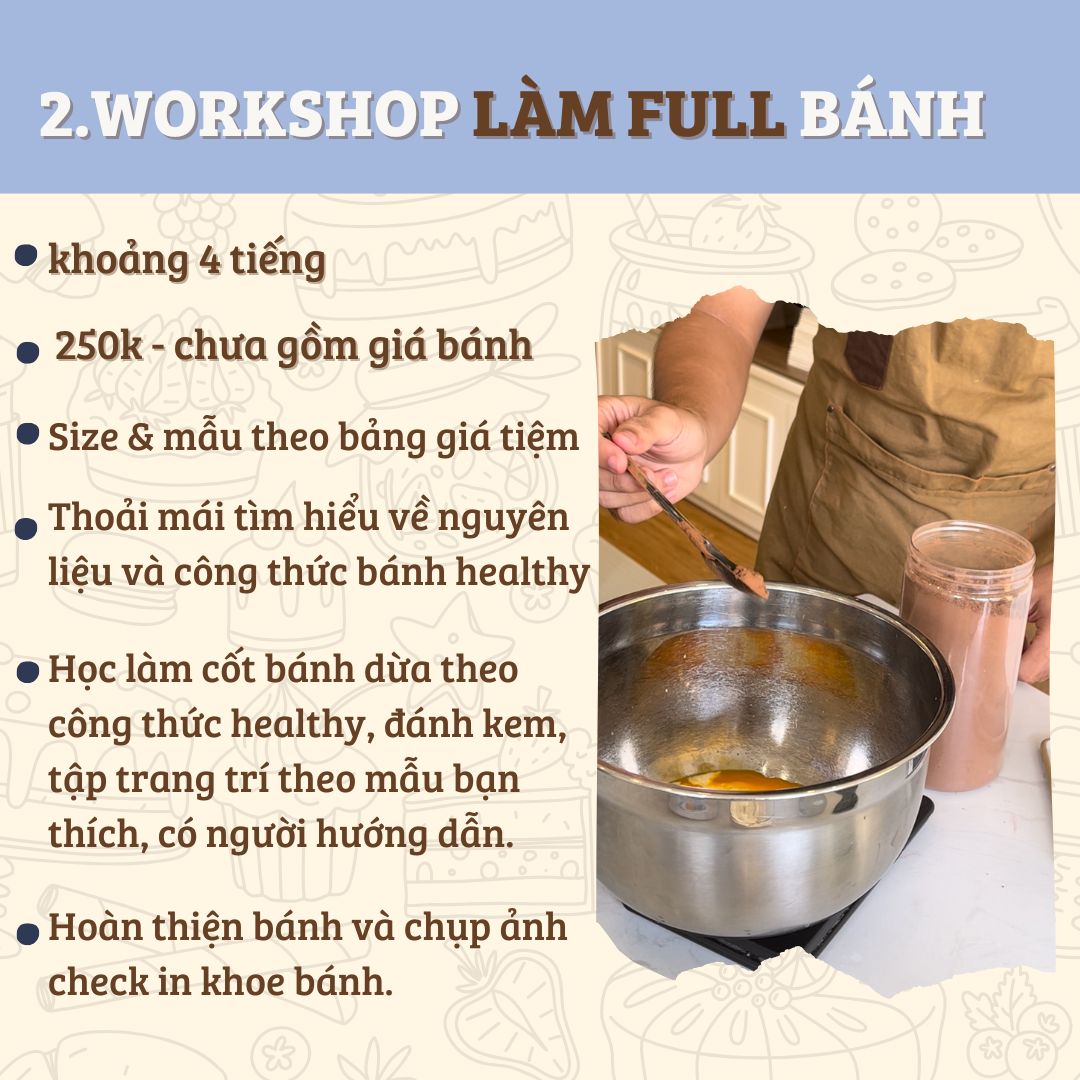 Workshop Private 1-2 người (chưa gồm giá bánh)