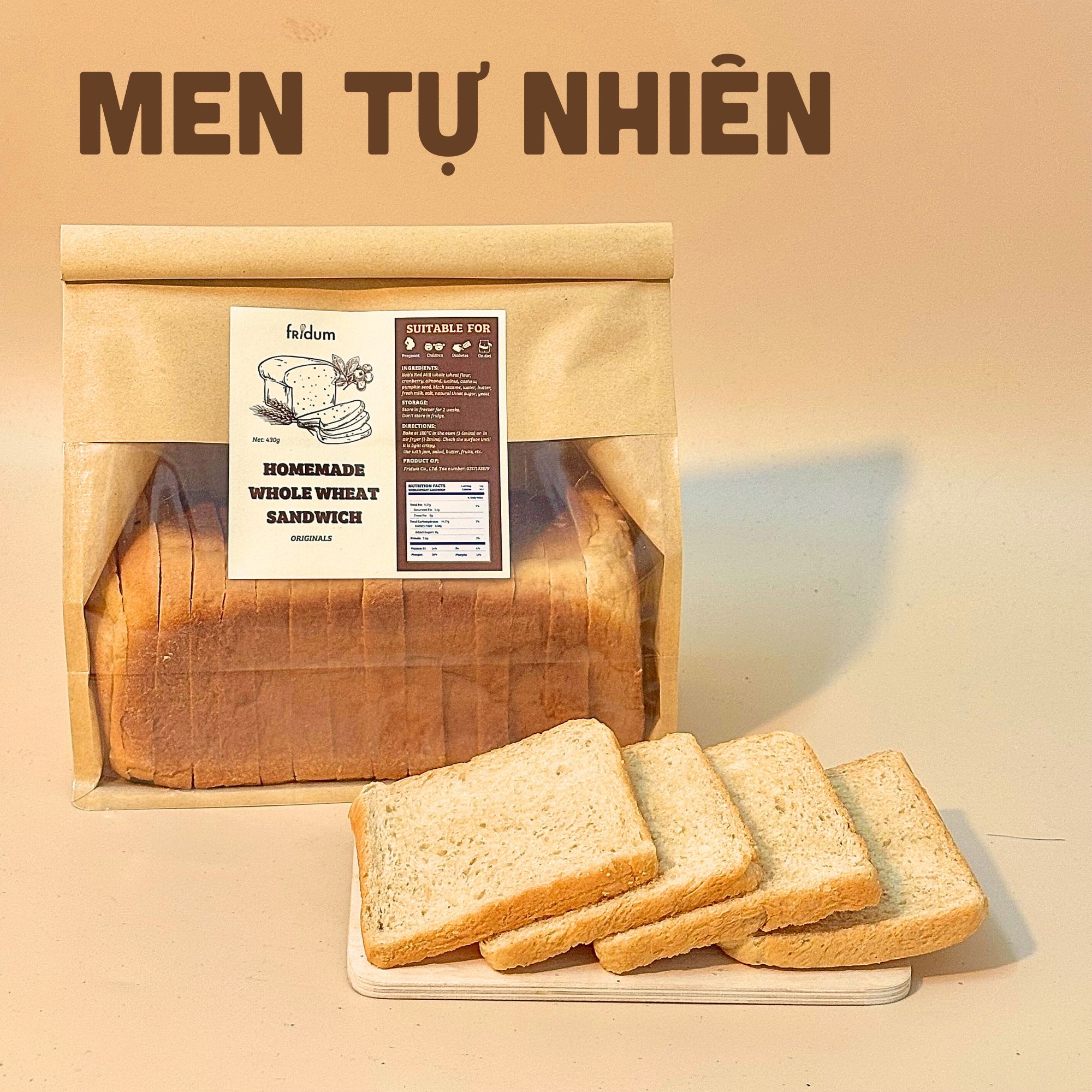 Sandwich Men tự nhiên Sourdough Ủ 20 tiếng Đường huyết thấp