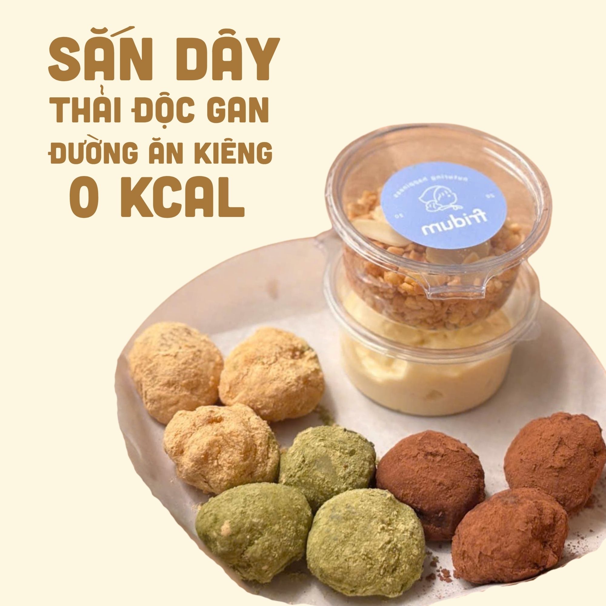 Mochi sắn dây kem sữa Keto/Tiểu đường