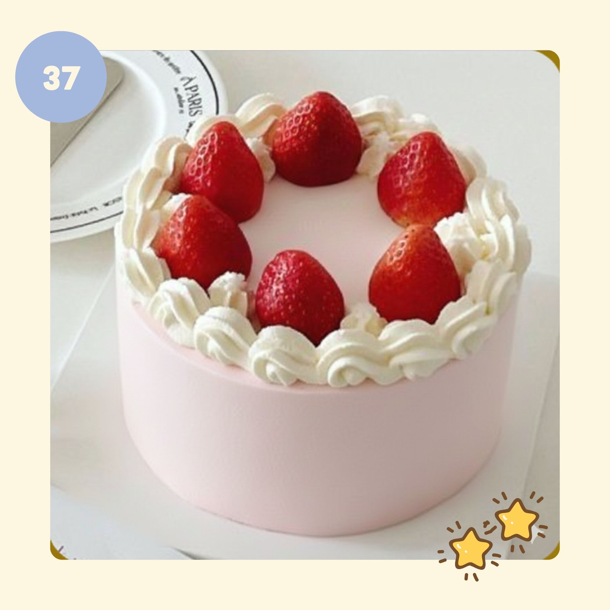 Bánh kem VANILA DÂU - Mẫu 37 - đặt trước từ 3 tiếng