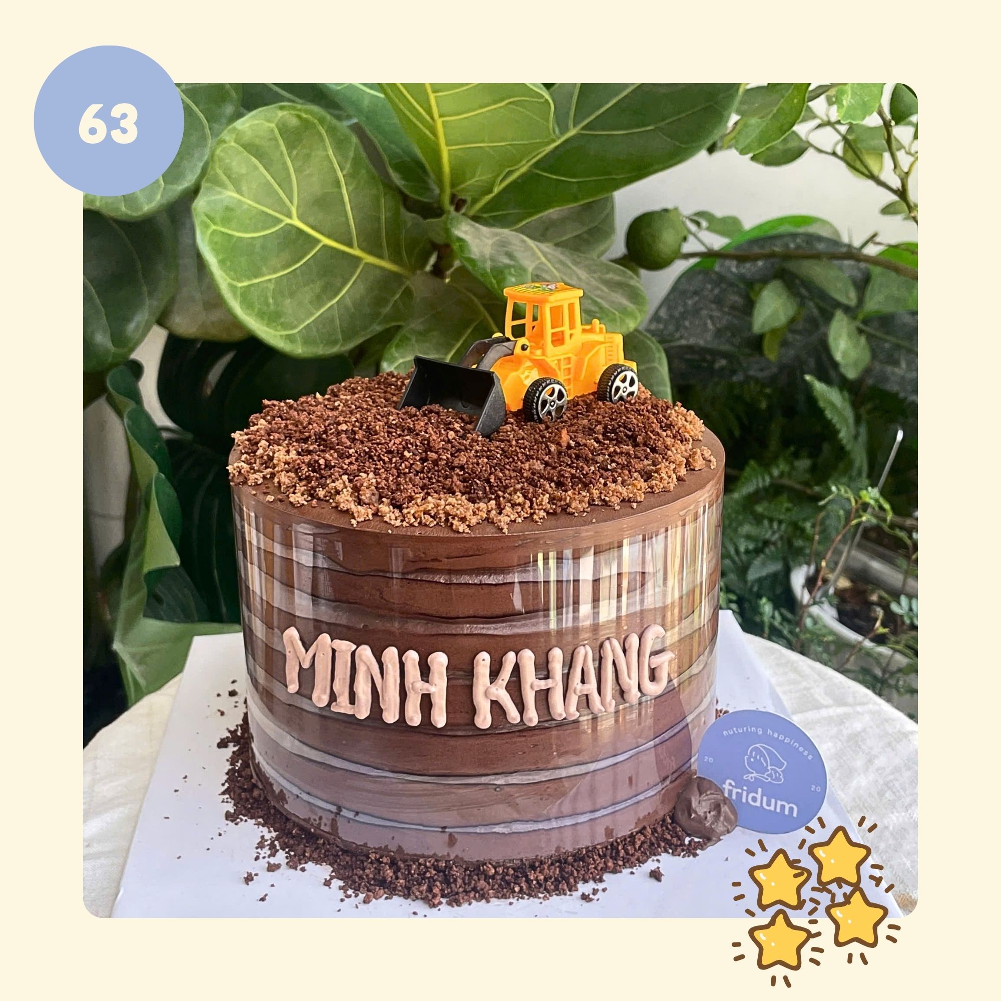 Bánh kem Xe Xúc - Mẫu 63 - đặt trước từ 3 tiếng