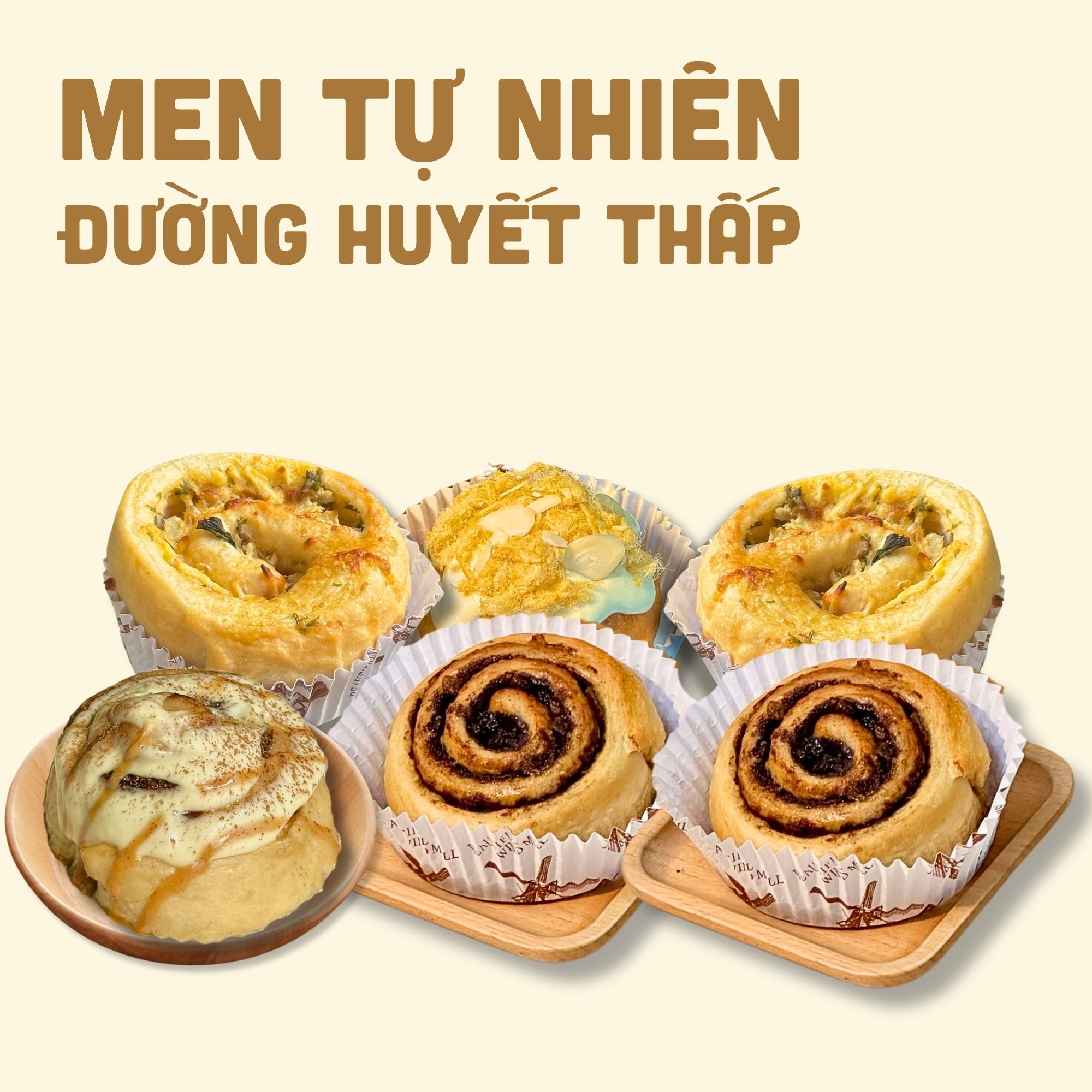 Combo 6 Bánh Cuộn Men Tự Nhiên
