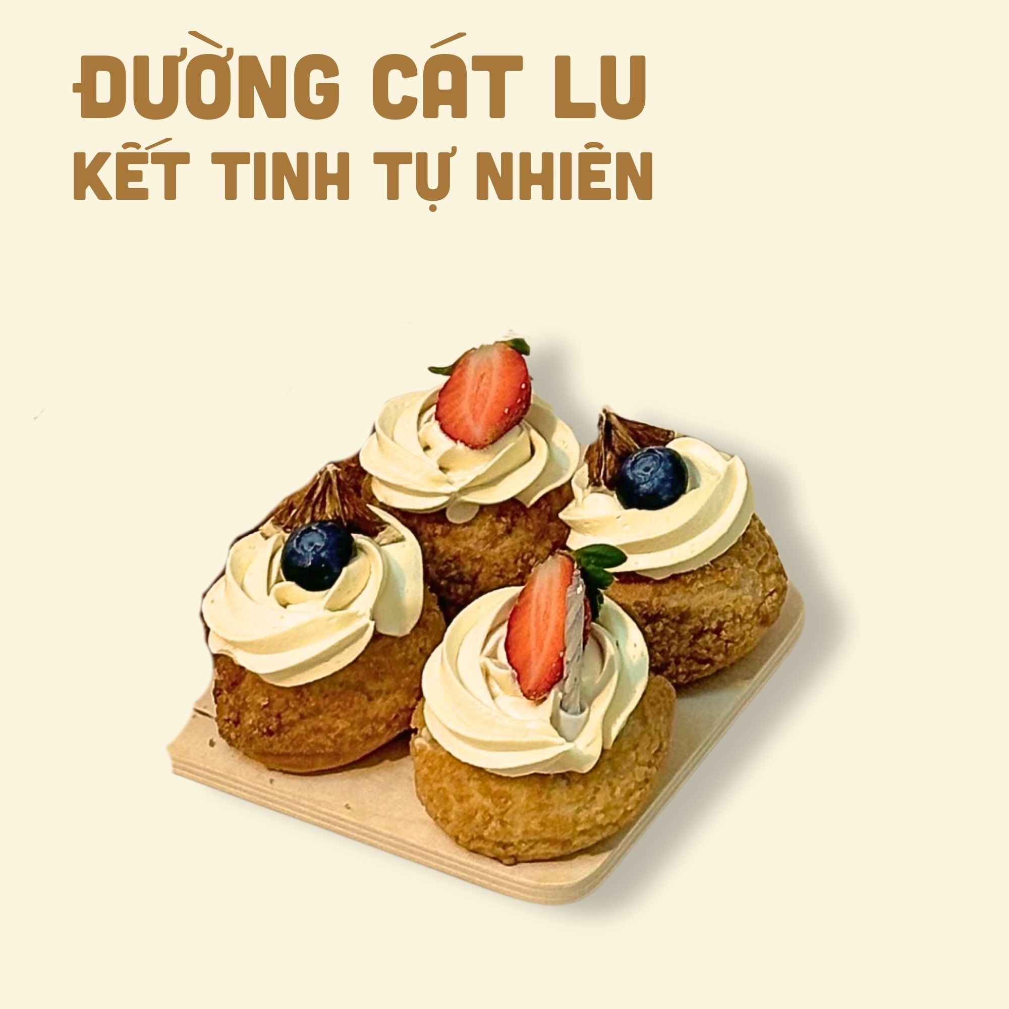Set Quà Trang Trí Su Kem Vani Nguyên Cám - kèm Ruy Băng, Nến, Thiệp