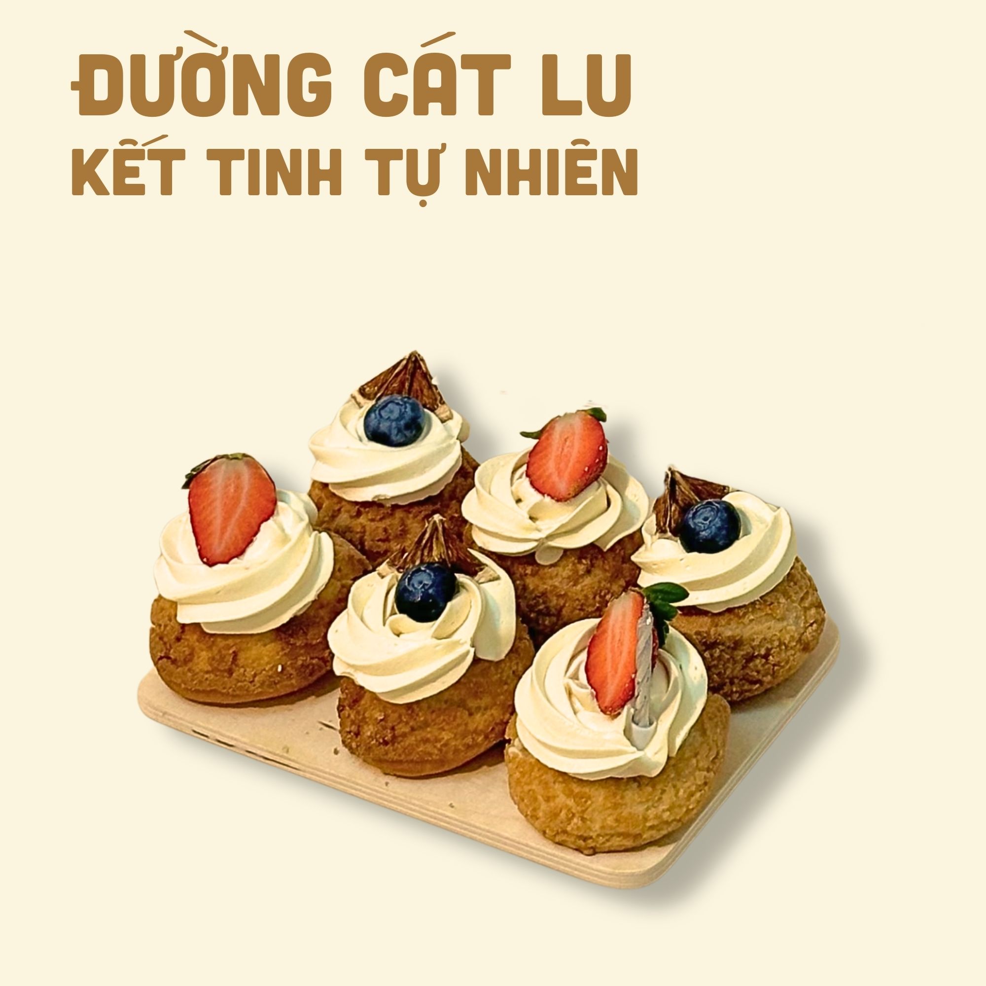 Set Quà Trang Trí Su Kem Vani Nguyên Cám - kèm Ruy Băng, Nến, Thiệp