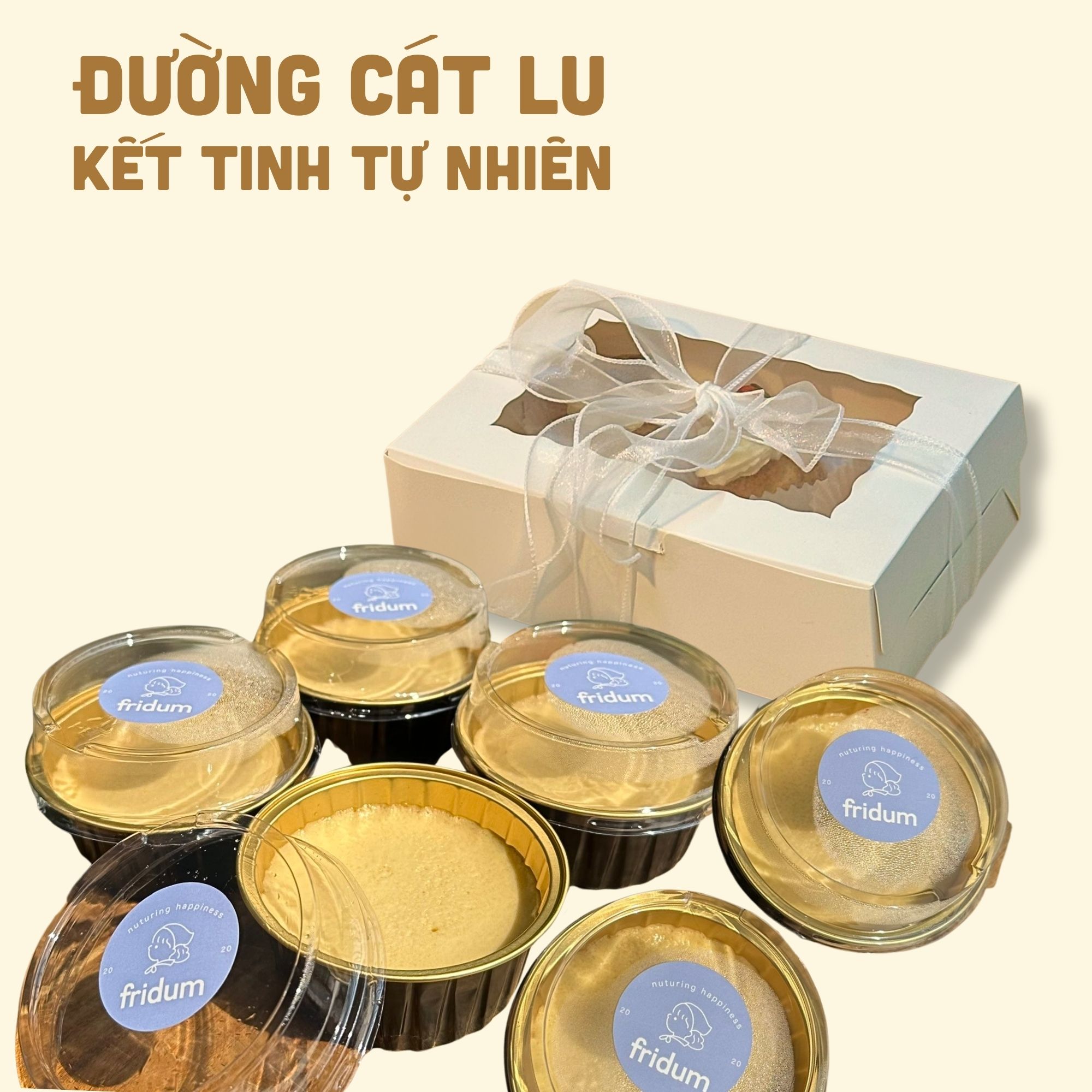 Set Quà Tặng Flan Nướng Ít Ngọt - kèm Ruy băng, Nến, Thiệp