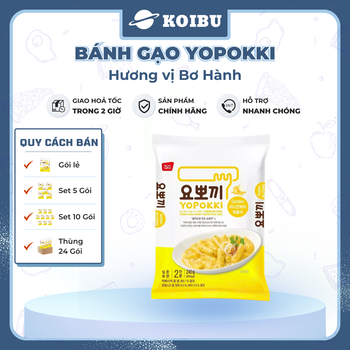 YOUNG POONG - Tokbokki Hàn Quốc Yopokki hương vị Bơ hành, Tokbokki  Yopokki, Bánh gạo Yopokki Hàn Quốc 240g/gói - 00873