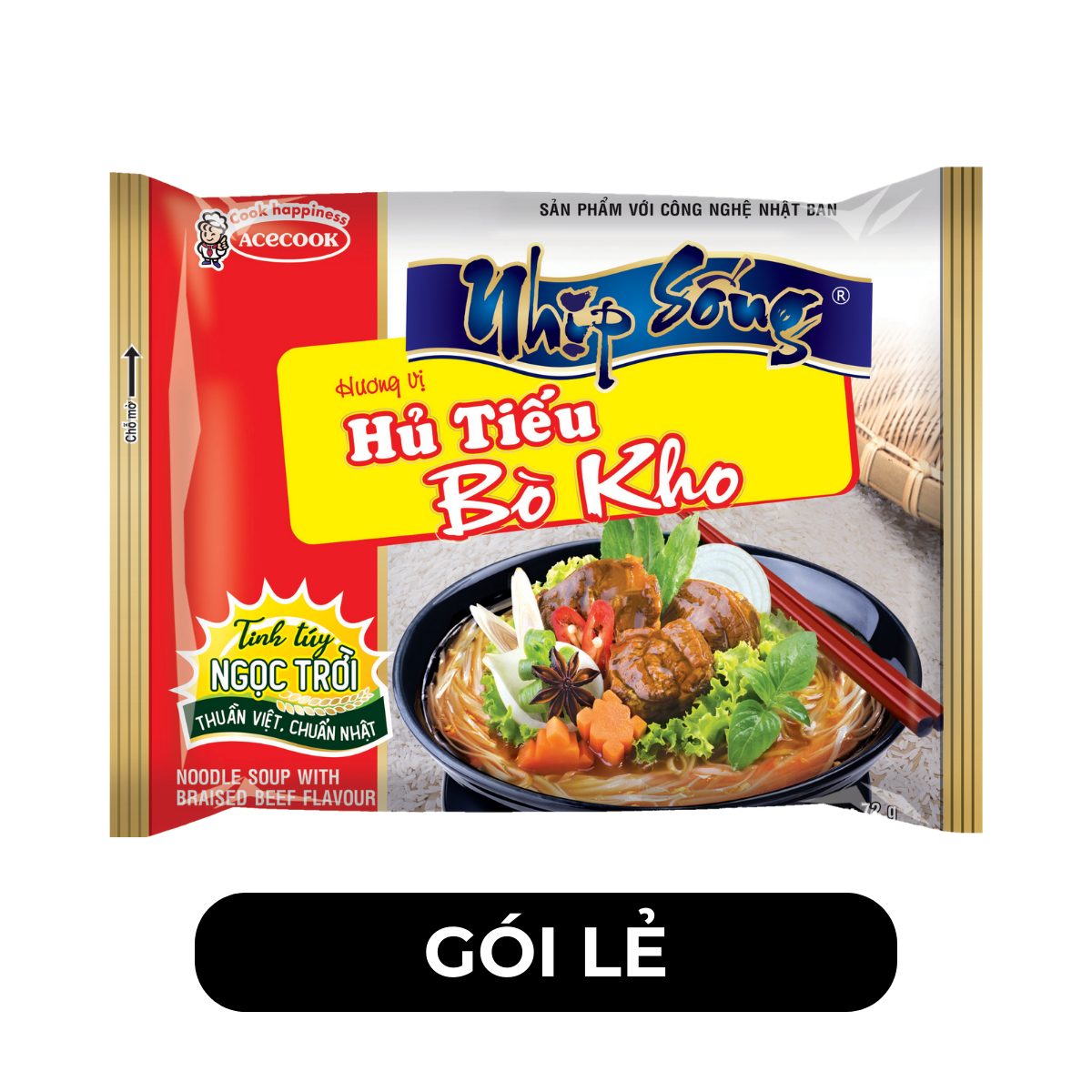 ACECOOK - ACECOOK - Hủ tiếu Nhịp Sống Bò kho, Hủ tiếu Bò kho Nhịp Sống, Hủ tiếu gói Nhịp Sống Acecook - 70g/gói - 00048