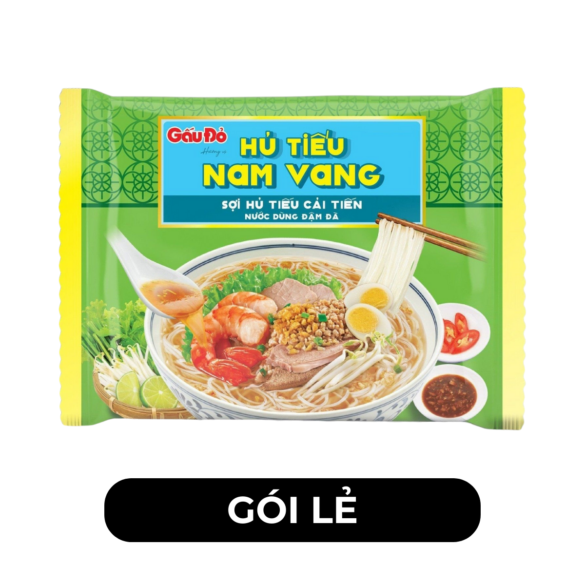 ASIAFOODS - Hủ tiếu Gấu Đỏ hủ tiếu Nam vang, Hủ tíu Nam vang Gấu Đỏ, Hủ tiếu Nam vang Gấu Đỏ ăn liền - 65g/gói - 00332