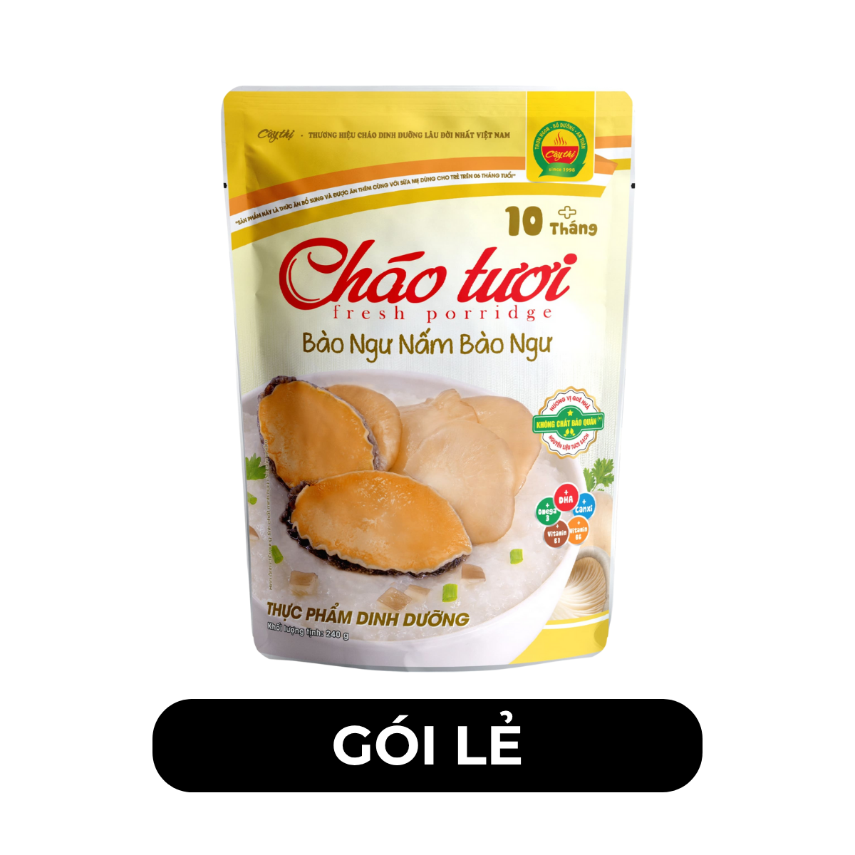 CÂY THỊ - Cháo tươi Cây Thị hương vị Bào ngư nấm bào ngư, Cháo tươi bào ngư nấm bào ngư Cây Thị - 240g/gói - 00743