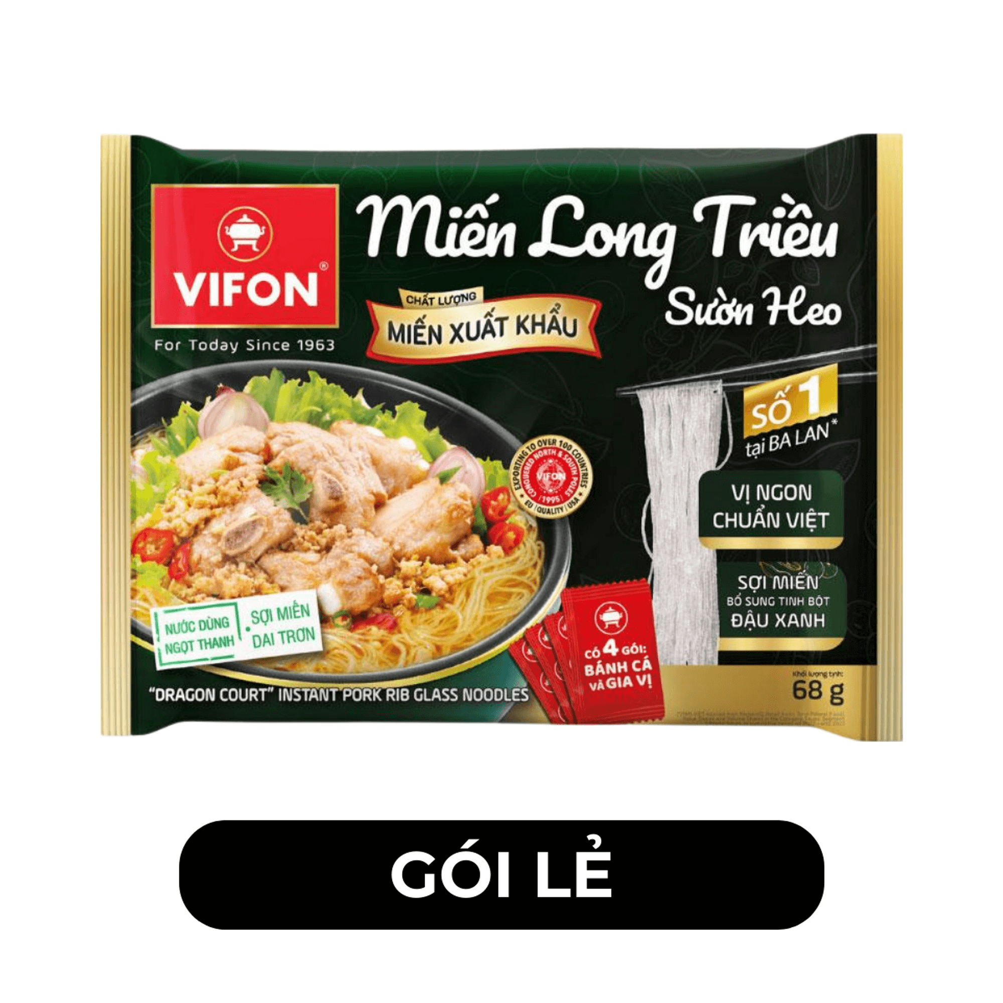 VIFON - Miến Long Triều hương vị Sườn Heo, Miến sườn heo gói, Vifon Miến Long Triều - 68g/gói - 00503