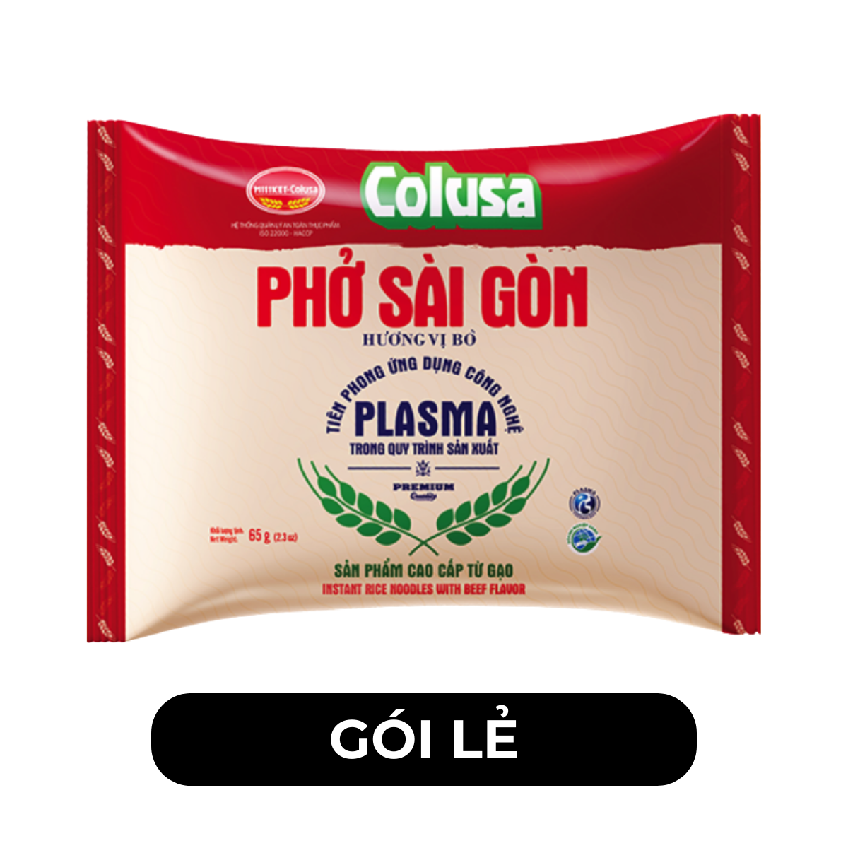COLUSA - Phở Sài Gòn Colusa hương vị Bò, Phở Miliket ăn liền, Phở bò Sài Gòn ăn liền - 65g/gói - 00667