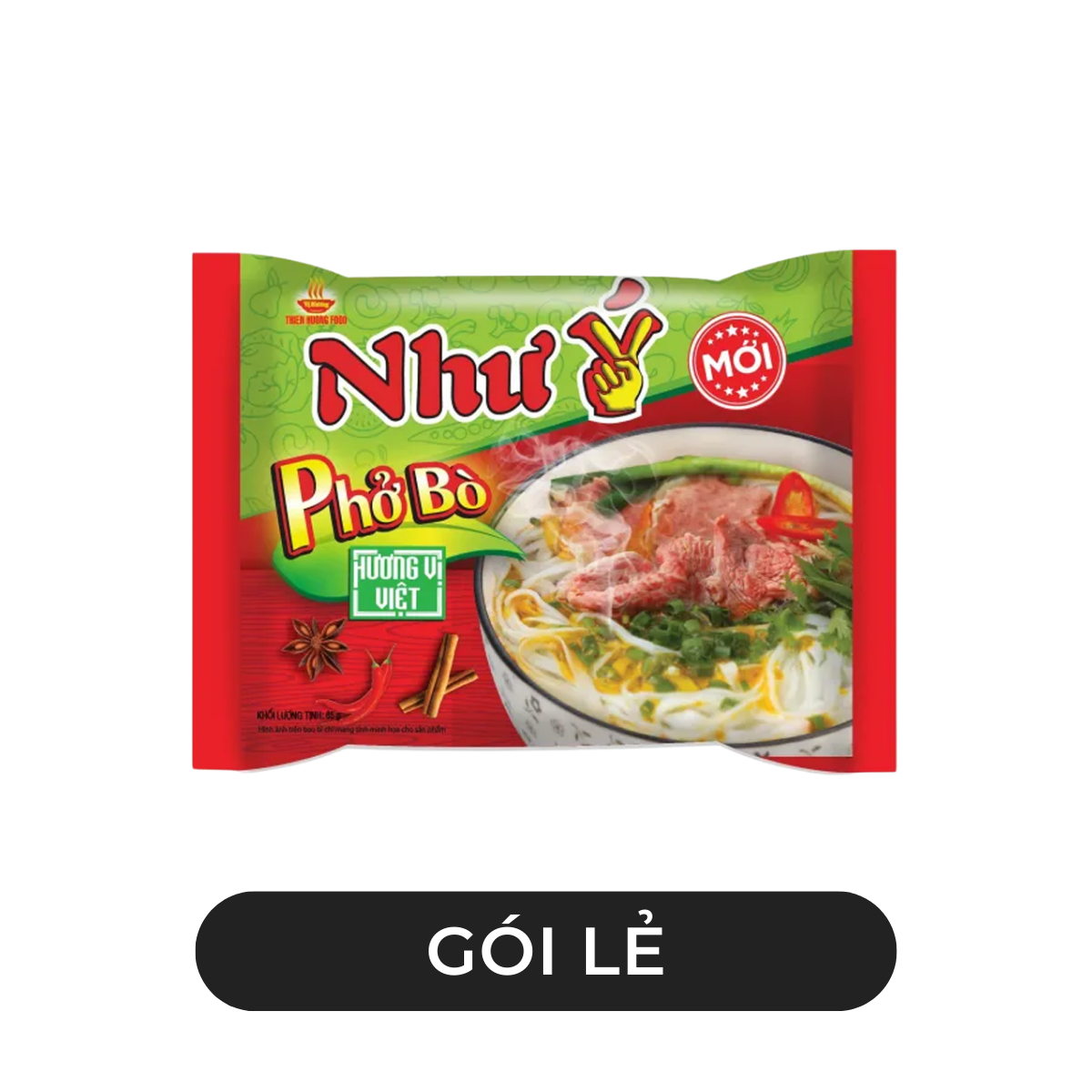 THIEN HUONG FOOD - Phở Như Ý hương vị Bò, Như Ý phở bò Như Ý, Phở bò Thiên Hương Food phở ăn liền - 65g/gói - 00610