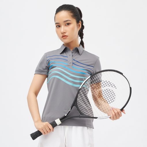 Áo Polo thể thao Nữ DRI-AIR in hình gợn sóng