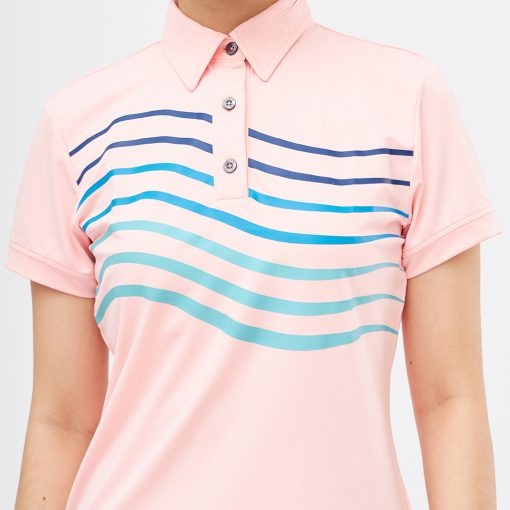 Áo Polo thể thao Nữ DRI-AIR in hình gợn sóng