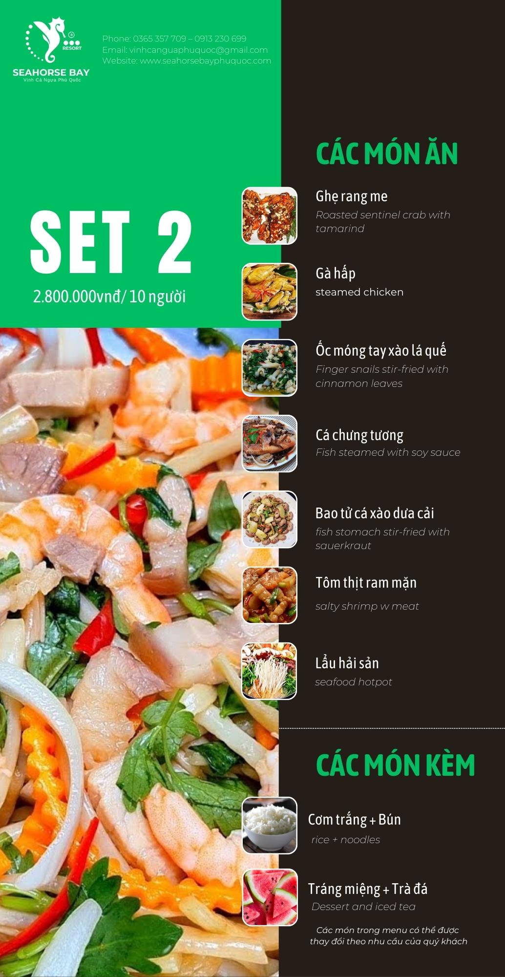 SET 2 - Khách đoàn 10 người - Loại Cao cấp