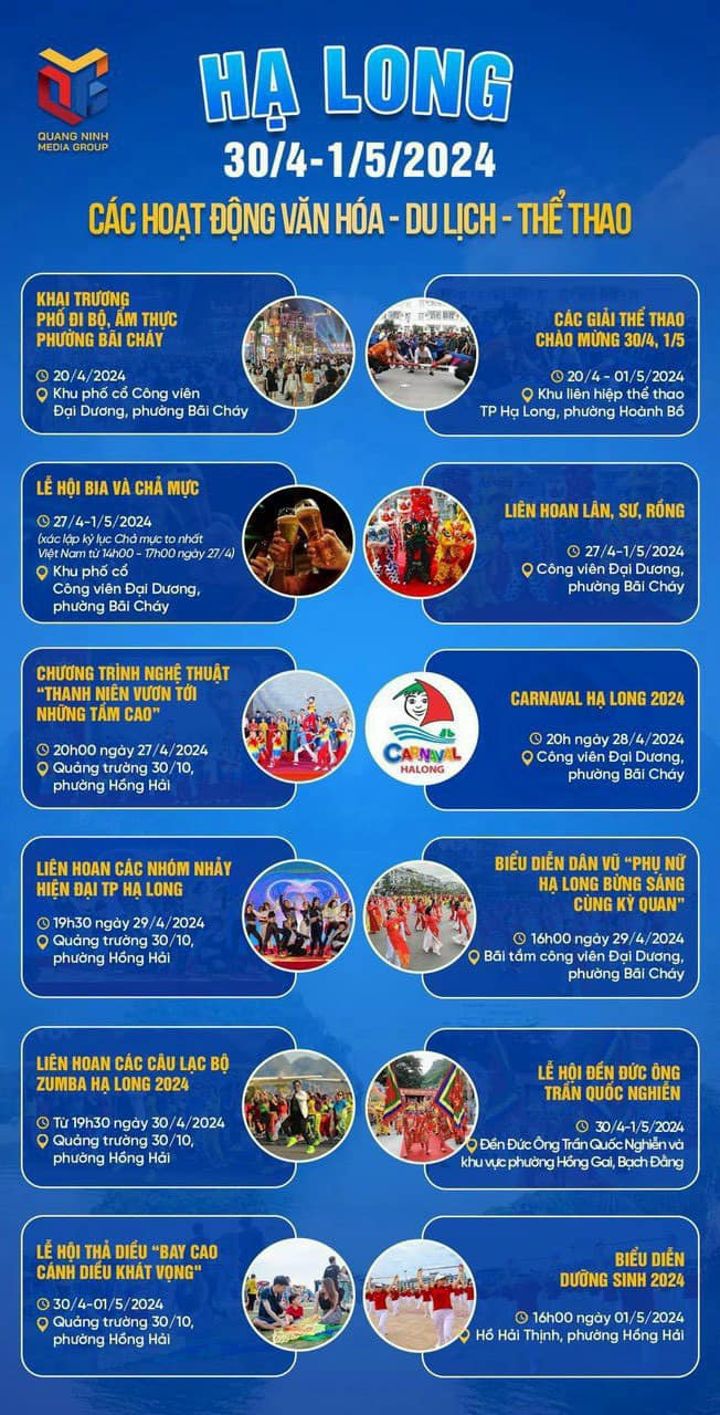 Du lịch tại Hạ Long dịp 30/4 - 1/5 trải nghiệm các hoạt động văn hóa thể thao du lịch và các lễ hội
