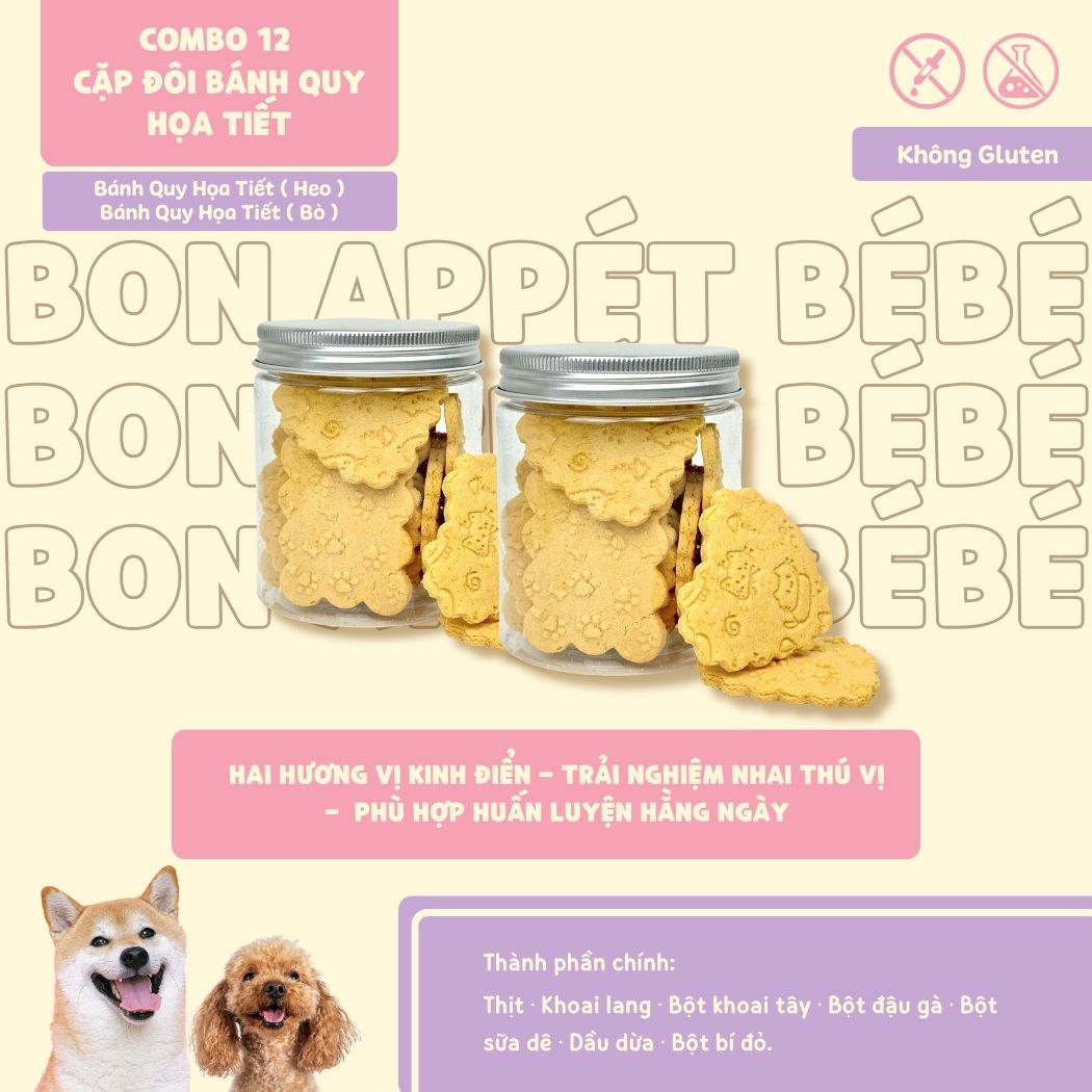 CẶP ĐÔI BÁNH QUY HỌA TIẾT 