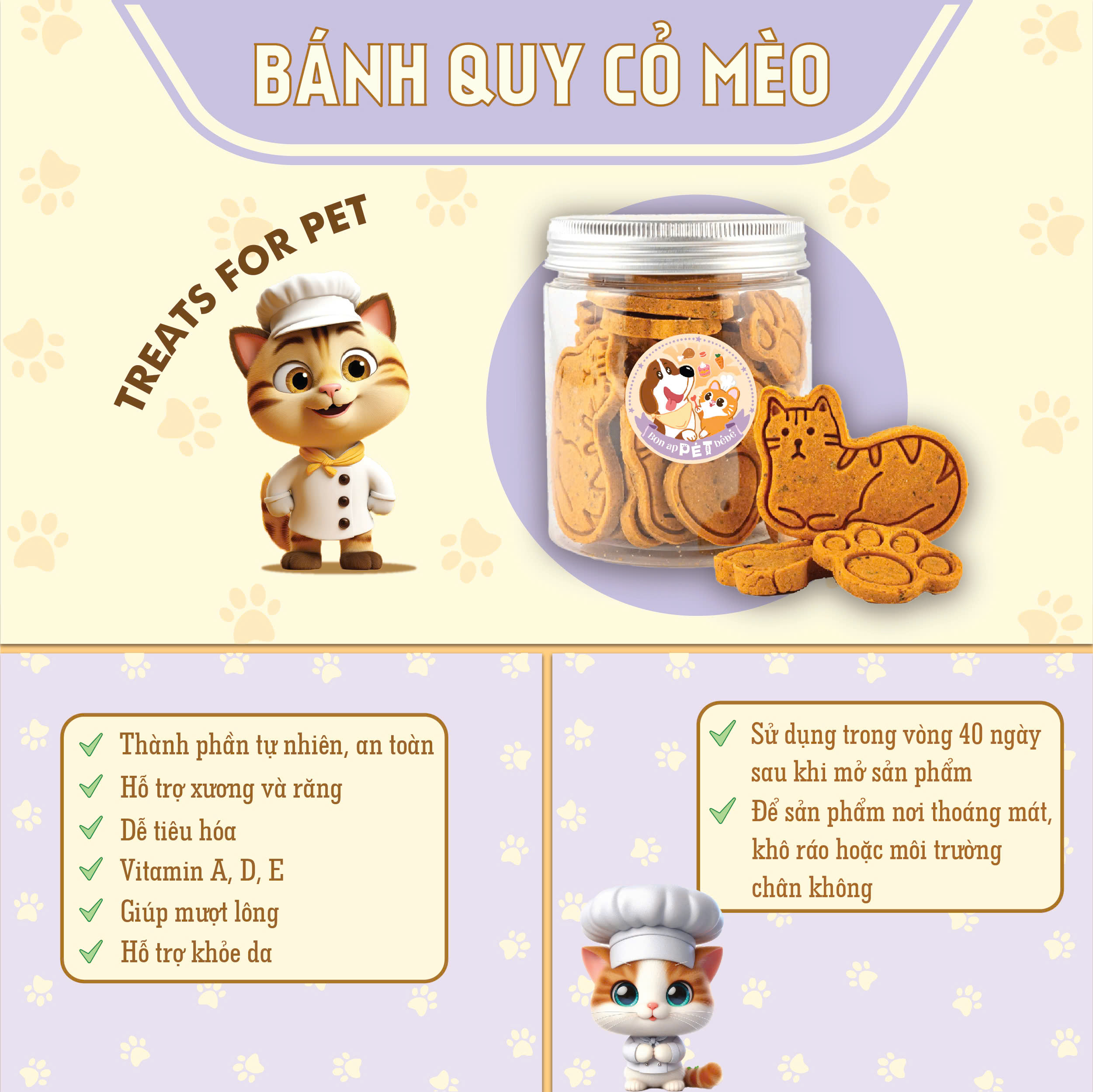 Bánh quy cỏ mèo - Heo