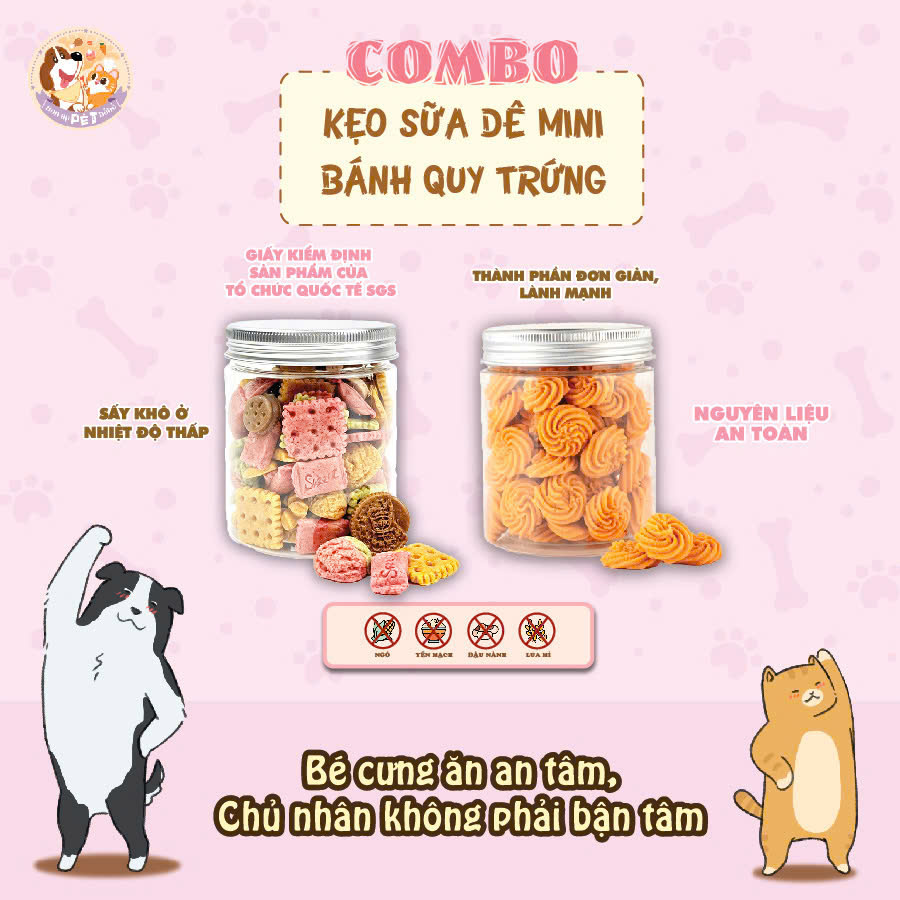 [COMBO TIẾT KIỆM] Kẹo Sữa Dê Mini & Bánh Quy Trứng