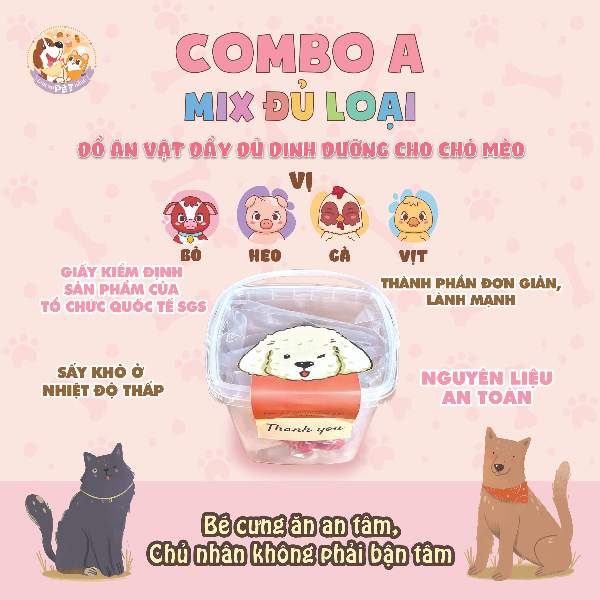 [COMBO BÁNH THƯỞNG MIX] Bon ApPÉT Bébé dành cho chó mèo
