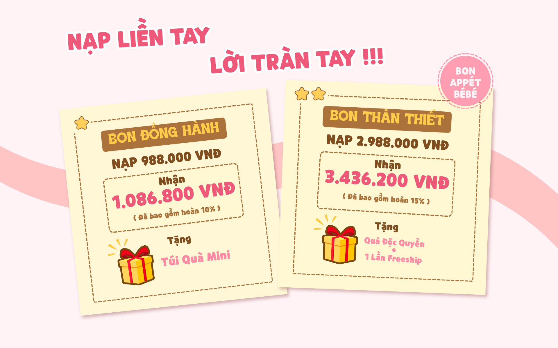 NẠP LIỀN TAY - NHẬN QUÀ NGAY