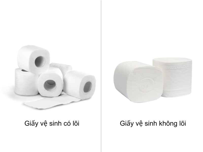 Giấy vệ sinh có lõi và không lõi khác gì nhau?