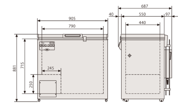 Tủ đông âm sâu -30oC, 221L, Model: MDF-237, Hãng: PHCBi / Nhật Bản