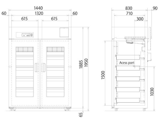 Tủ bảo quản, 2~23oC, 1359L, Model: MPR-1412R, Hãng: PHCBi / Nhật Bản